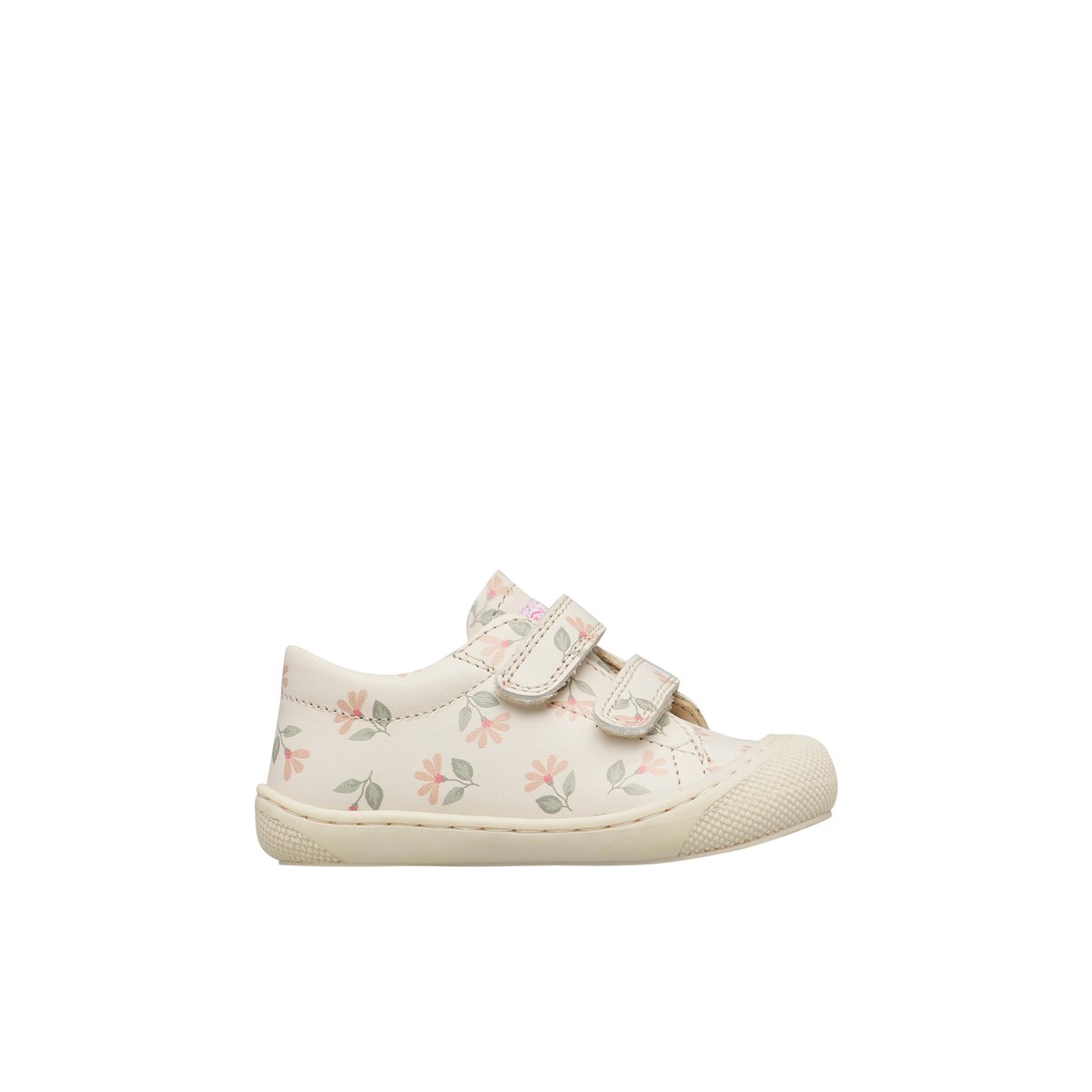 Chaussures premiers pas en cuir COCOON LOW VL blanc crème-rose, NATURINO
