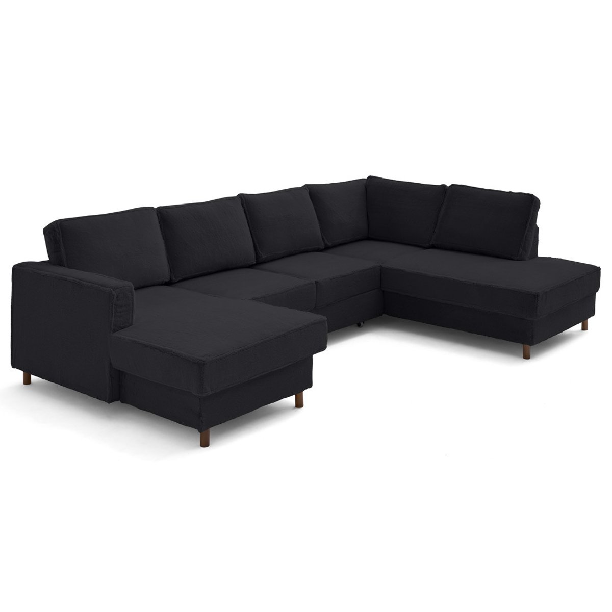 Canapé d'Angle Convertible 7 places - JAKE noir, BEST MOBILIER