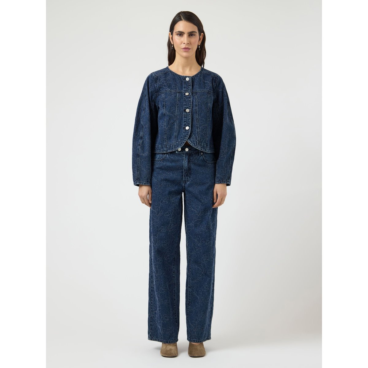 Jean Large dark blue denim, YAS