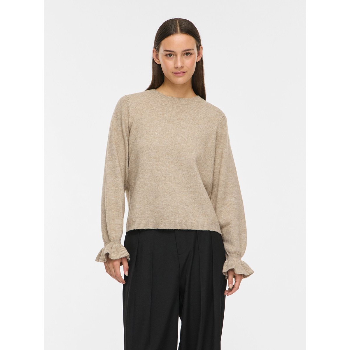 Pull En Maille marron - natural melange1, VILA