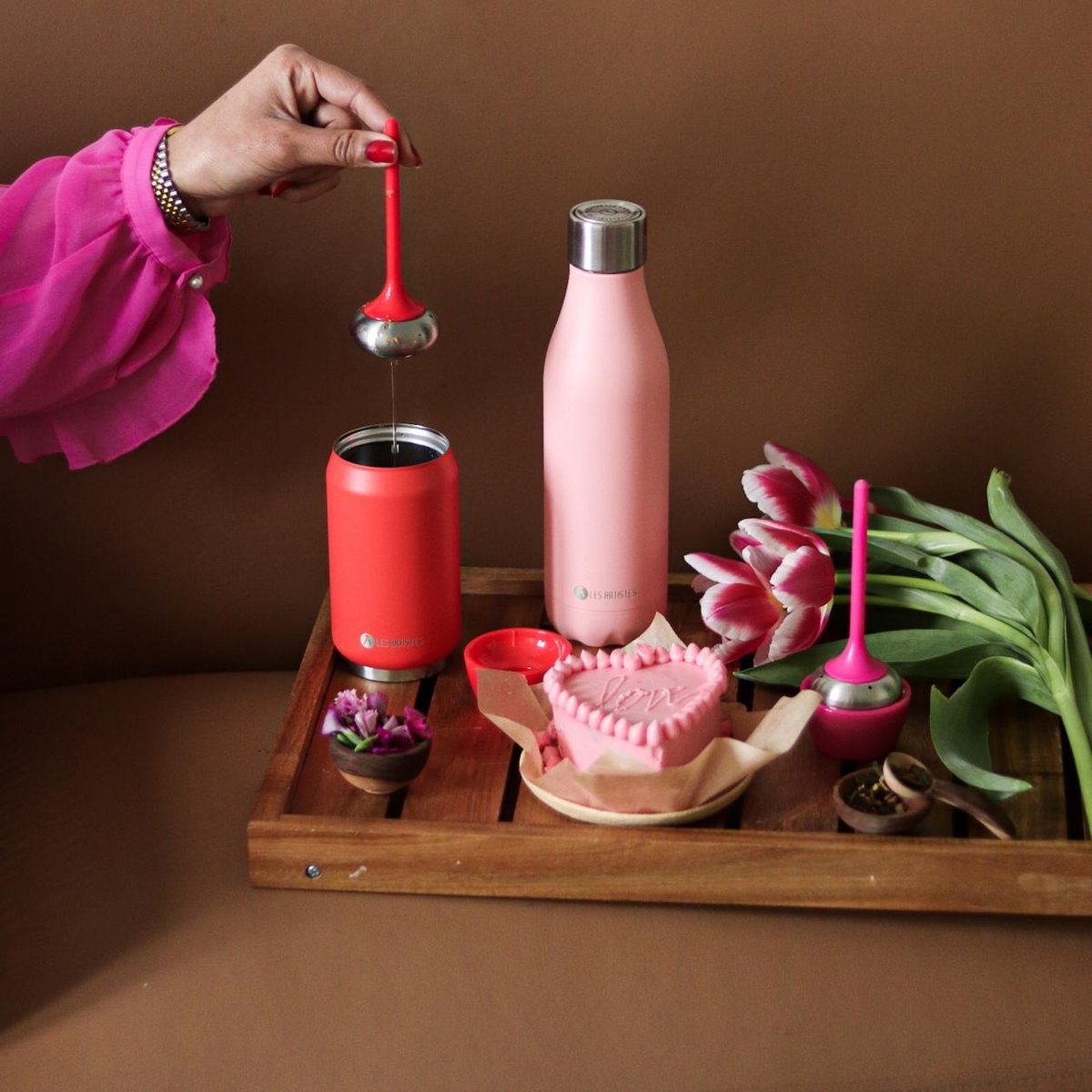 Bouteille isotherme Rose mat 500 ml rose, LES ARTISTES PARIS