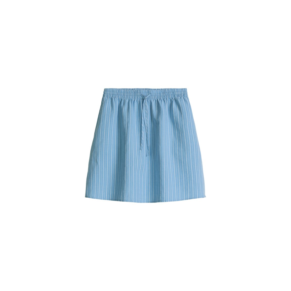 Jupe évasée à rayures en mélange de lin et de coton bleu, MARC O’POLO DENIM