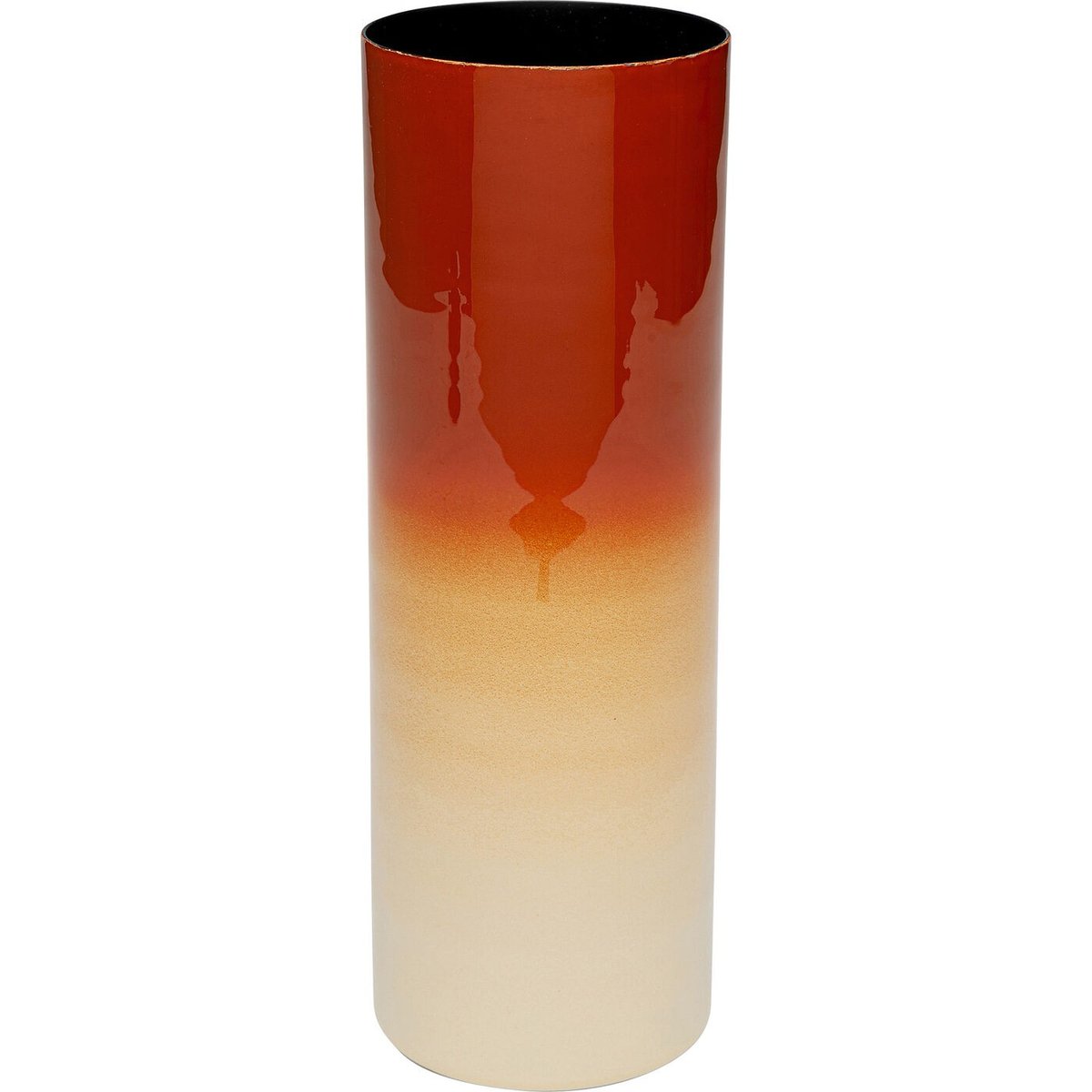 Vase cylindrique dégradé en acier, RICI rouge, KARE DESIGN
