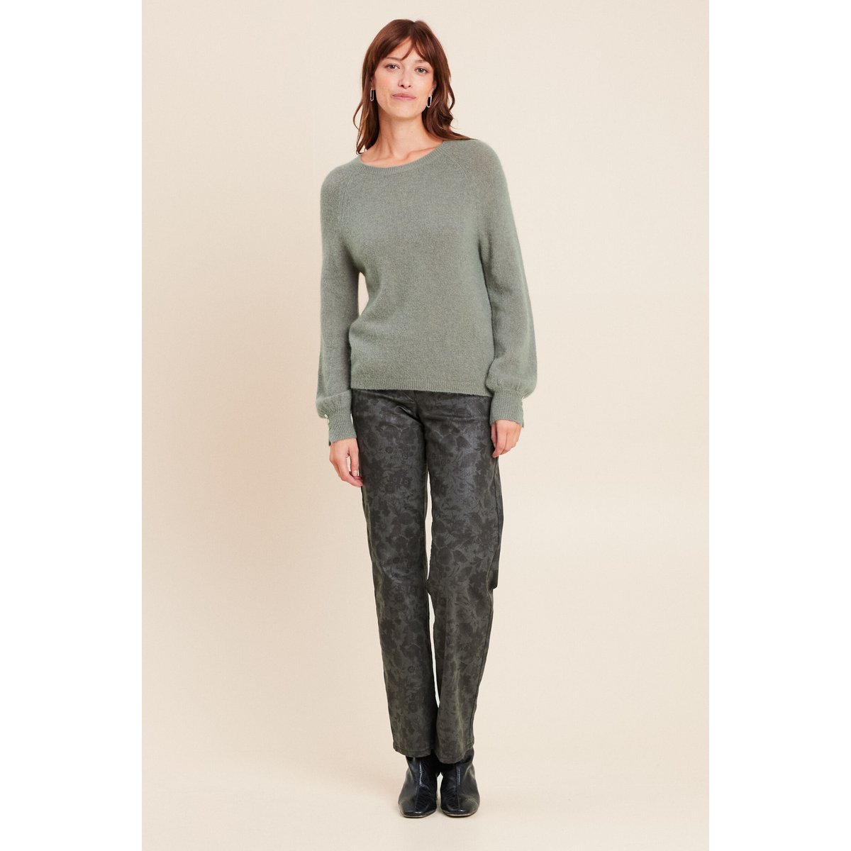 Pantalon taille basculée vert, BREAL