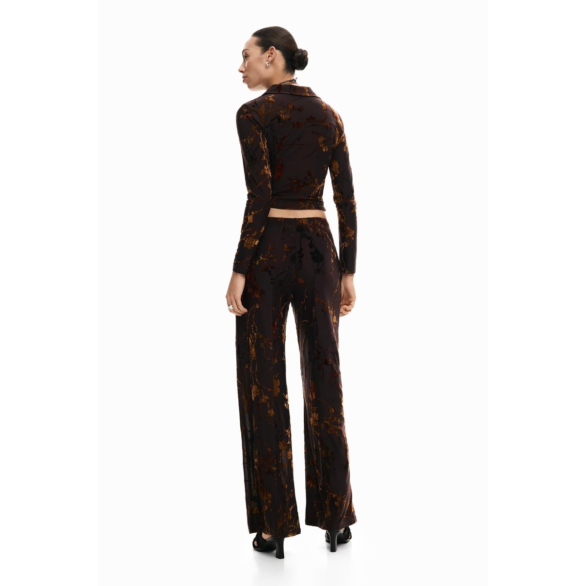 Chemise zippée floquée marron, DESIGUAL