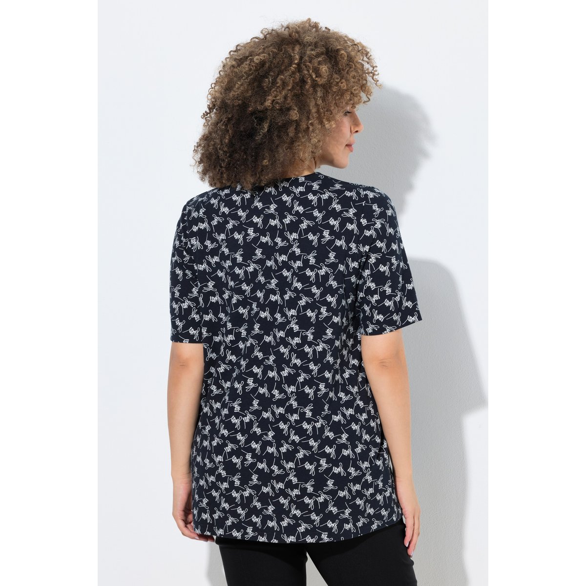 T-shirt avec motif noir, ULLA POPKEN
