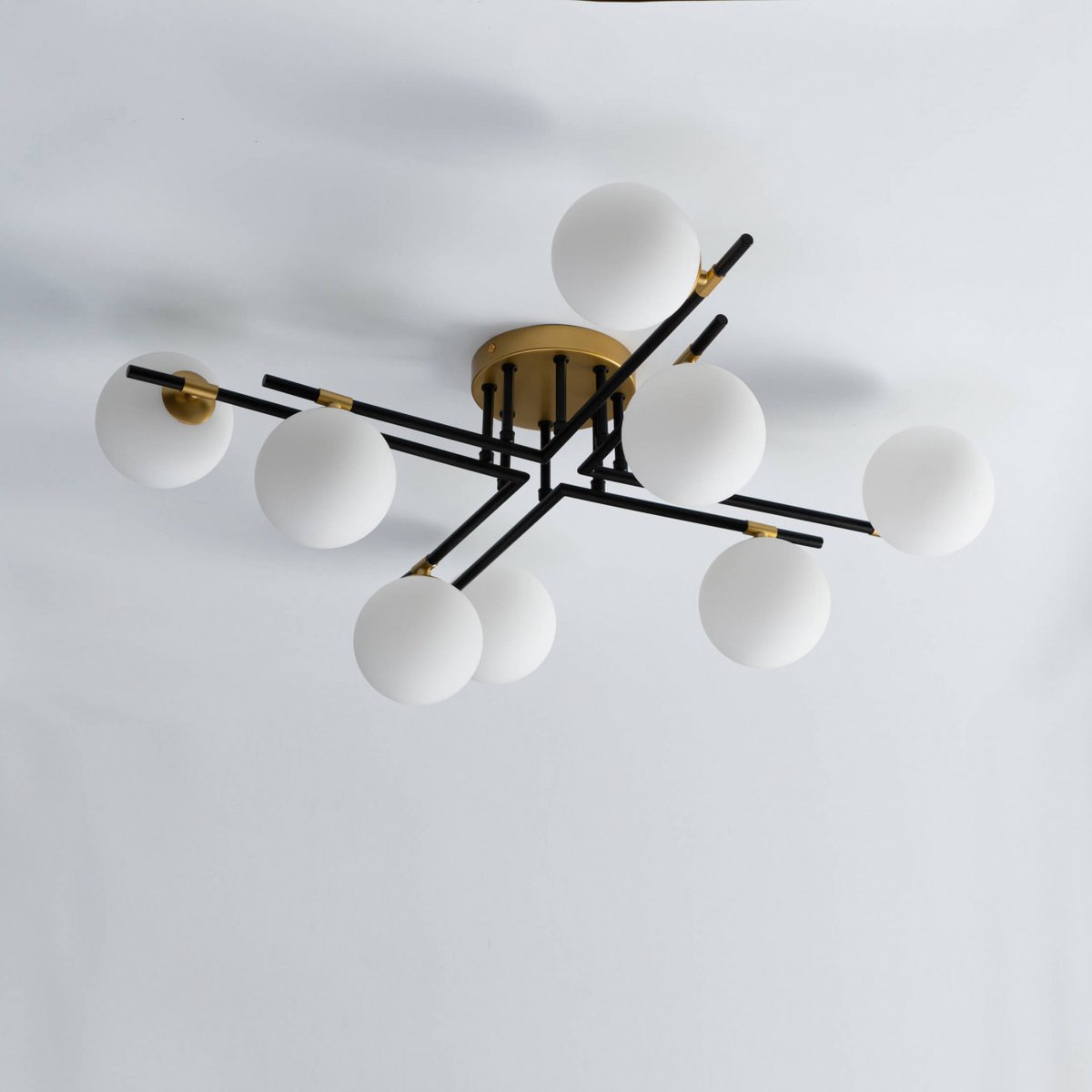 Plafonnier design et graphique - MATTINA noir et doré, KOSILUM