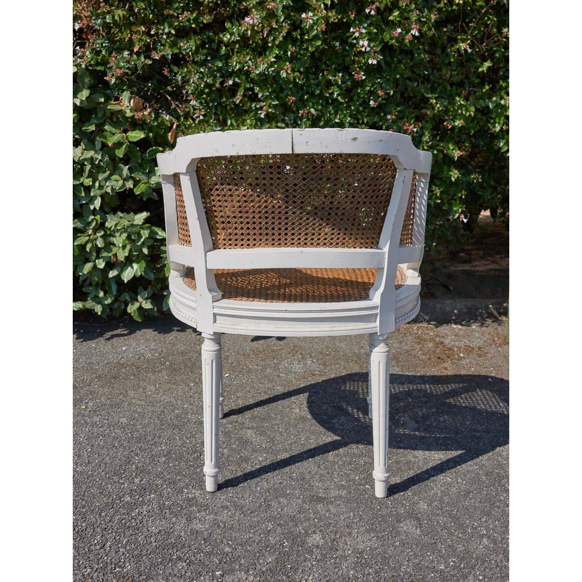Salon en cannage et bois blanc Ernest N°1104 - Bon état blanc, DEBONGOUT