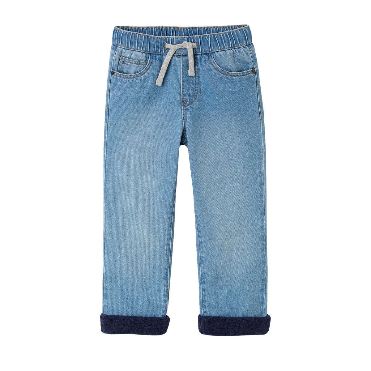 Jean large doublure polaire double stone, VERTBAUDET