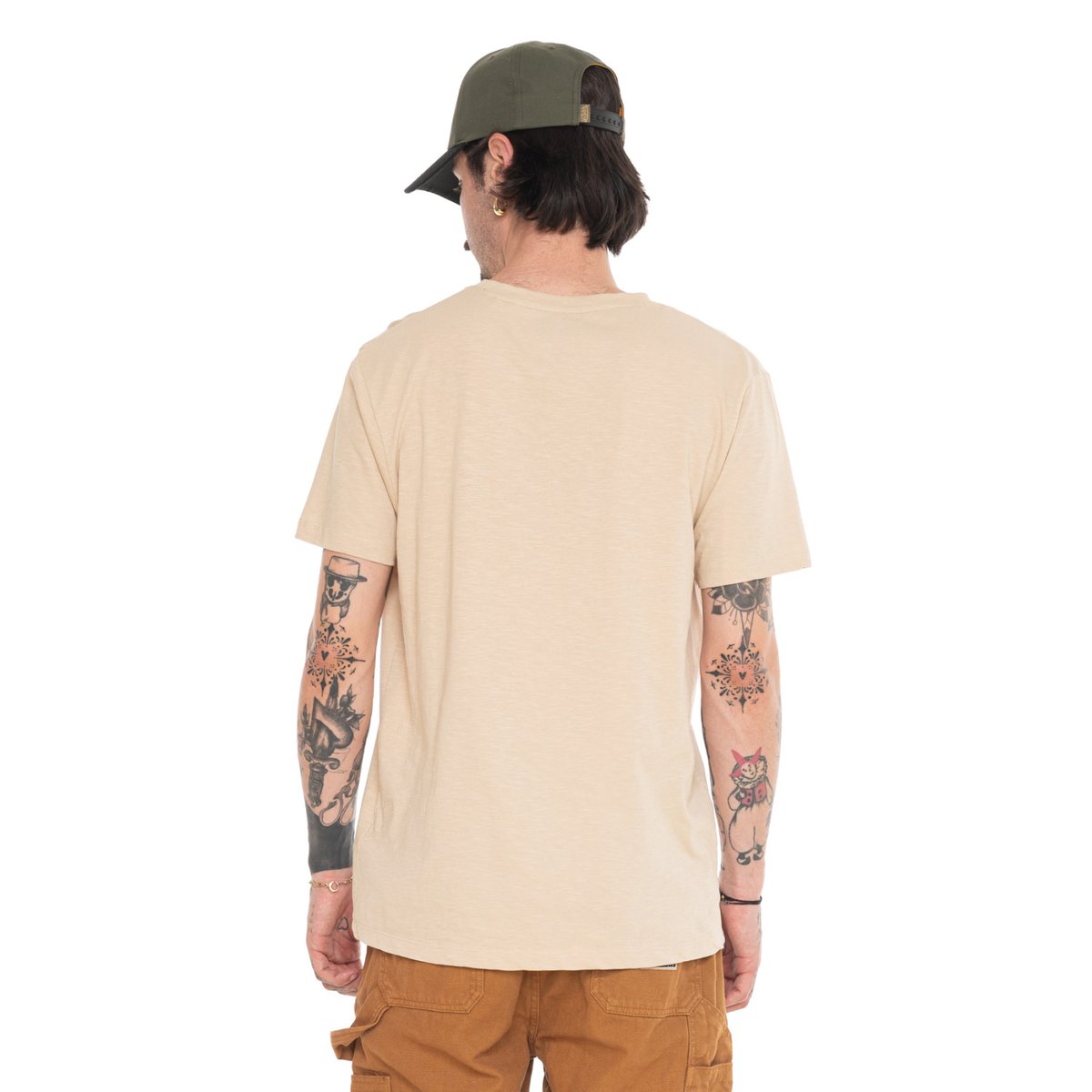 Tee shirt coton TRACK beige/orange/vert, VON DUTCH