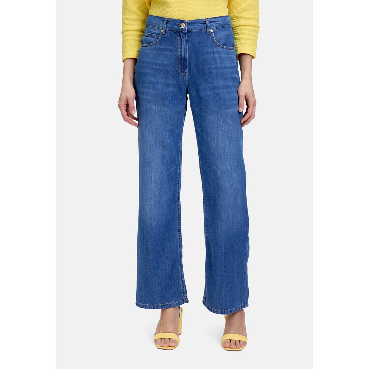 Pantalon casual à effet délavé bleu, BETTY BARCLAY