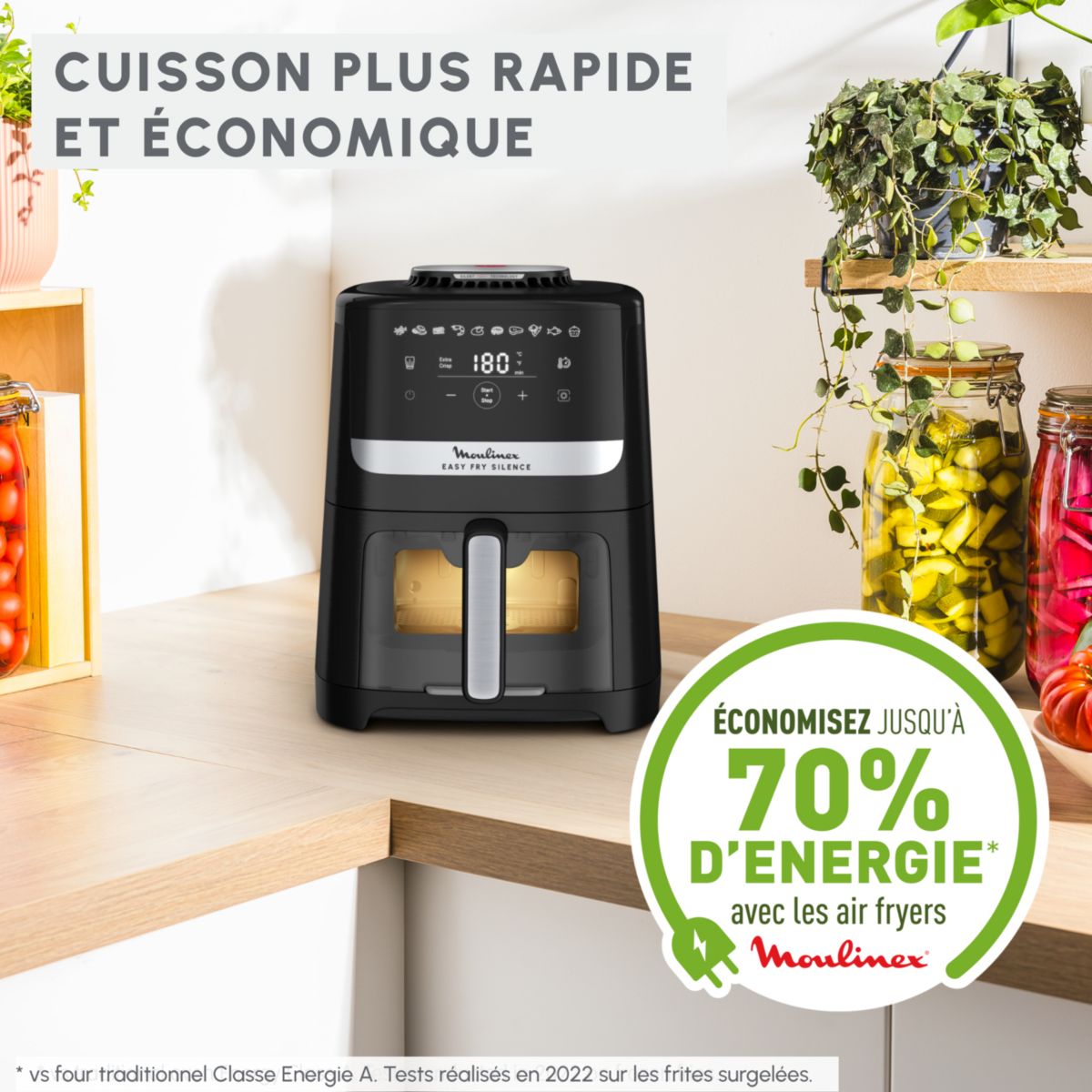 Friteuse sans huile Easy Fry Silence 5L  EZ5568F0 couleur unique, MOULINEX