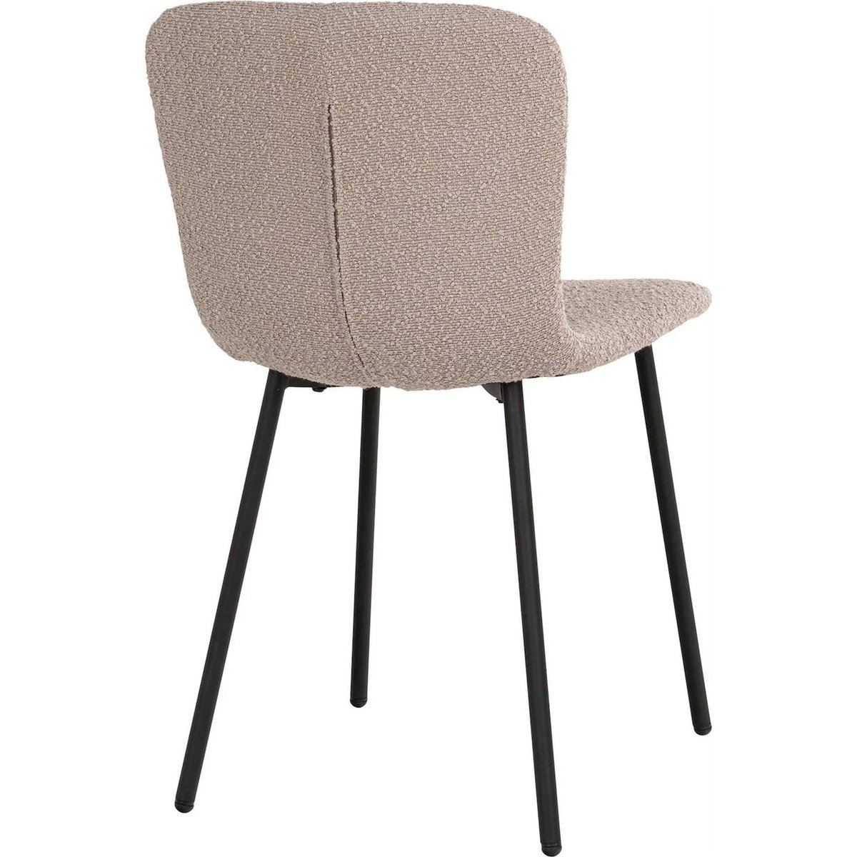 Chaise de salle à manger HALVETS bouclette beige bouclette et noir, RECOLLECTION