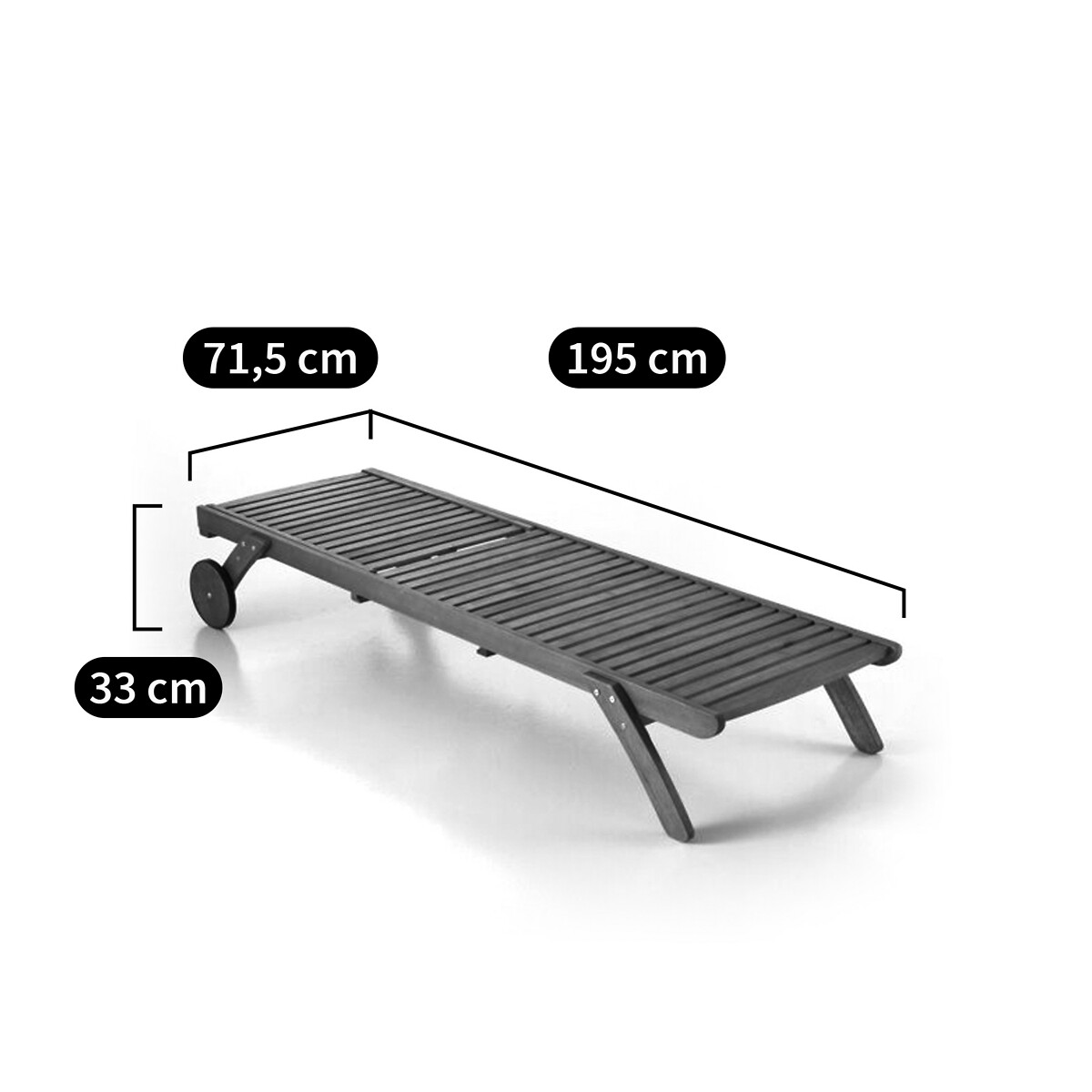 Tumbona chaise longue de eucalipto, Garden madera clara eucalipto, LA REDOUTE INTERIEURS