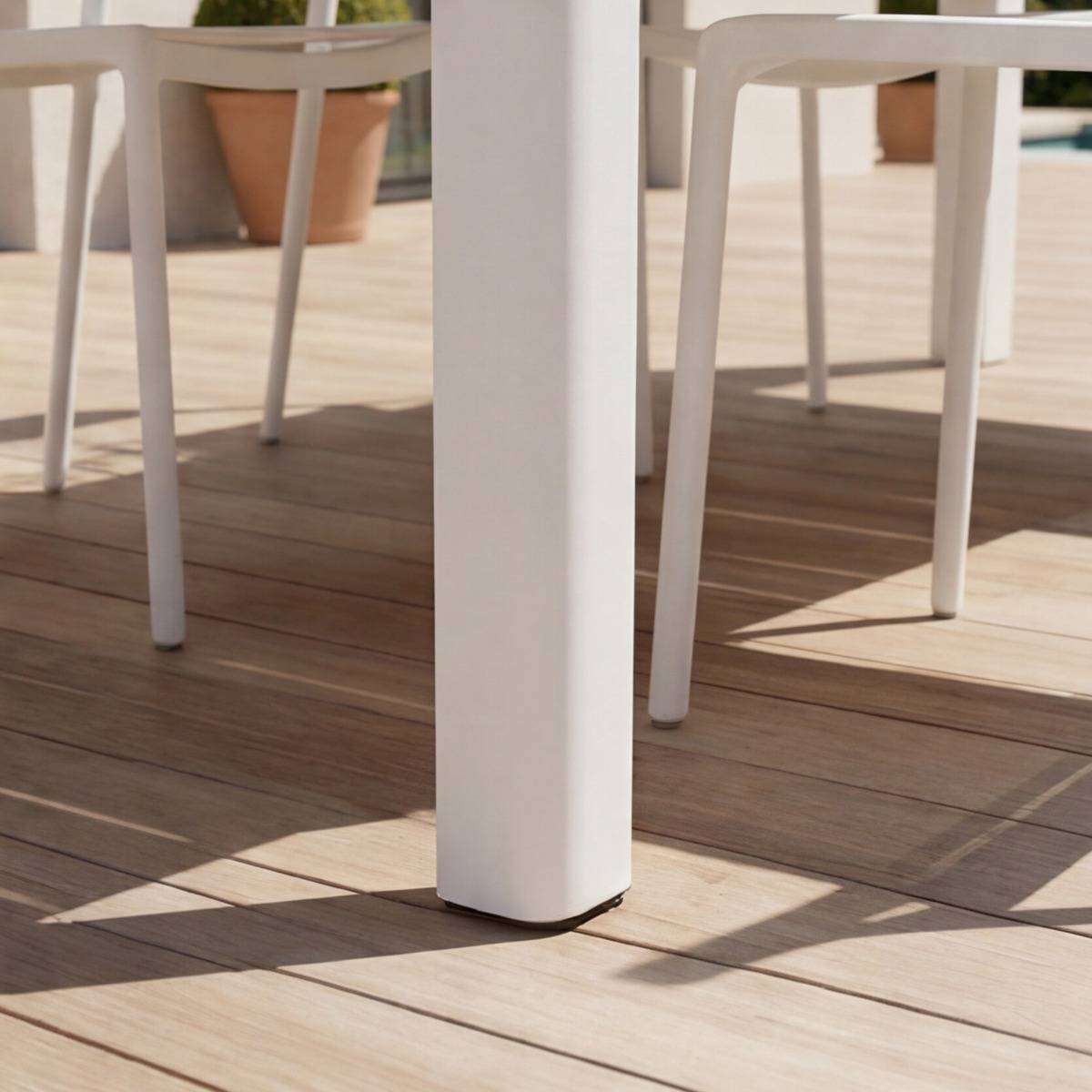 Table de jardin en aluminium AYDEN blanc, MADE IN MEUBLES
