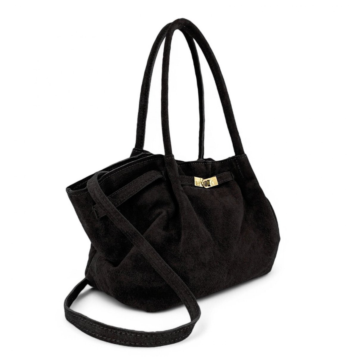 Sac cabas loose en croûte de cuir ALANA noir, OH MY BAG