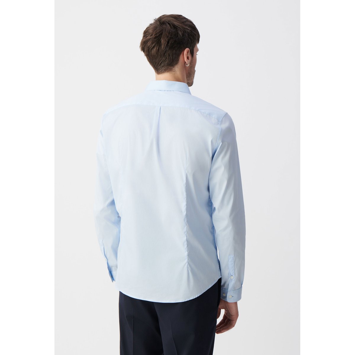 Chemise slim en popeline bleu ciel, IKKS