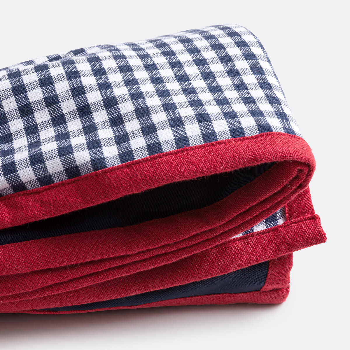 1-zijdig waterdicht picknicktafelkleed Aline blauw/wit/rood, LA REDOUTE INTERIEURS