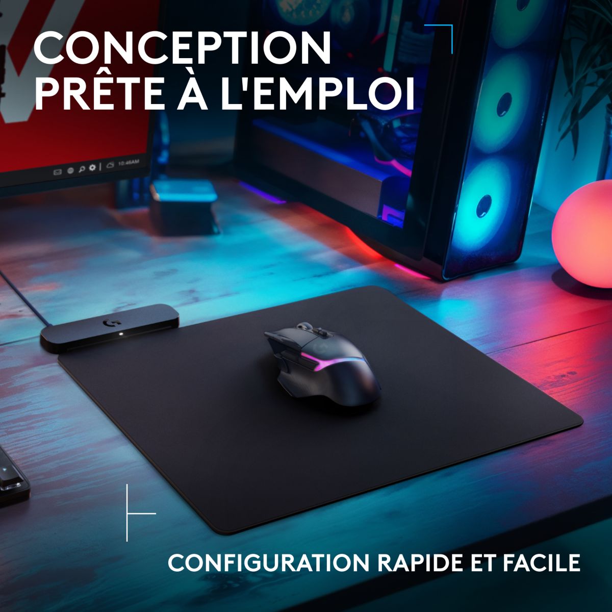 Tapis de souris POWERPLAY 2 couleur unique, LOGITECH