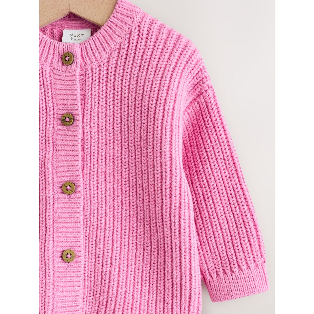 Cardigan bébé brodé dans le dos petits rires roses, NEXT