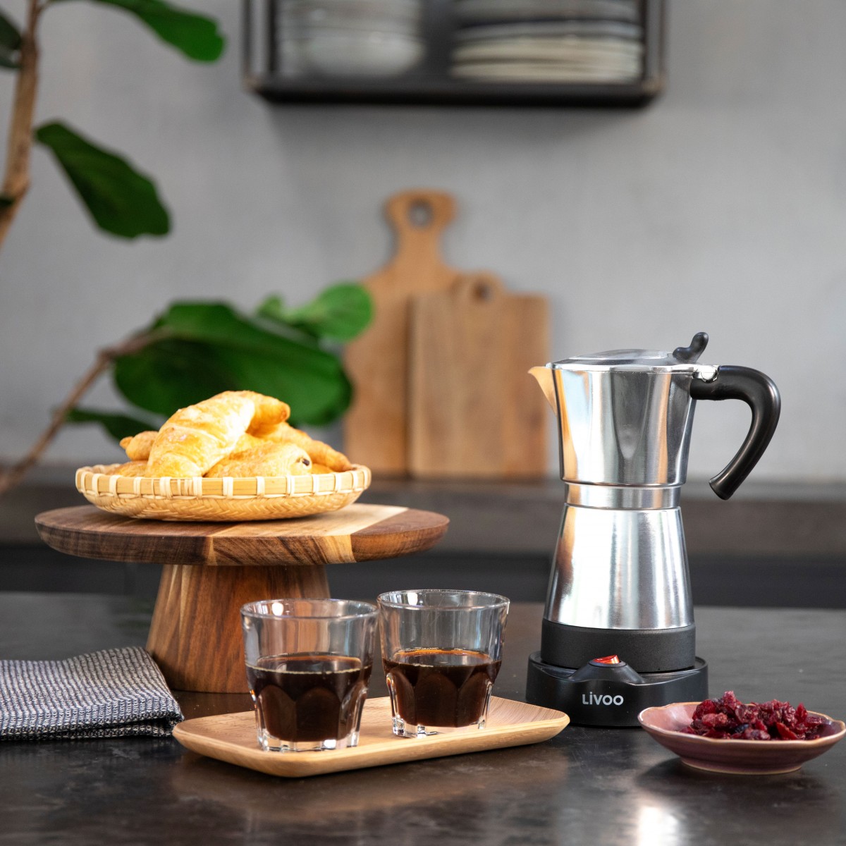 Cafetière italienne électrique argent, LIVOO