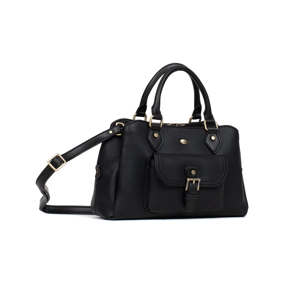Sac porté main 2 poignées RONDA noir, HEXAGONA