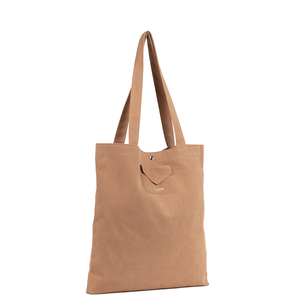 Sac cabas porté épaule avec pression M, SUEDINE KBA moka, LANCASTER