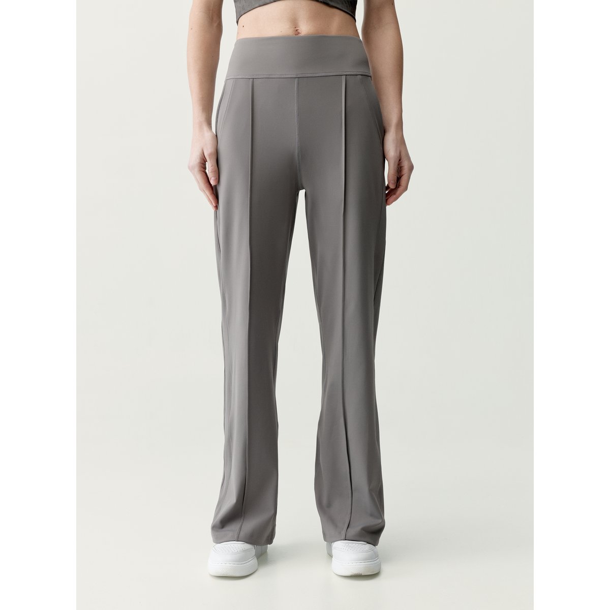Pantalon de sport femme Lua Polo Jambe large avec poches marron vison, BORN