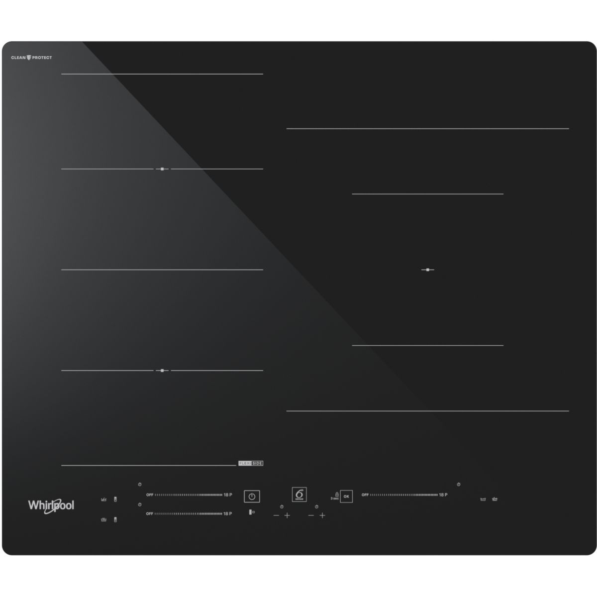 Plaque induction WFS9860CPNE CleanProtect couleur unique, WHIRLPOOL