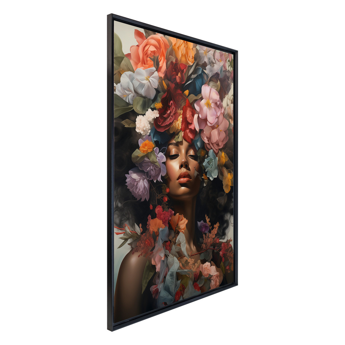 Tableau Mural Encadré Portrait Femme Fleurs Bohème FLEUR tableaux encadrés, CEANOTHE