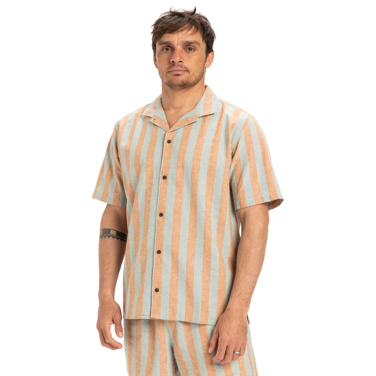 Chemise à manches courtes SUNSET SONG marron bran sunset song, QUIKSILVER