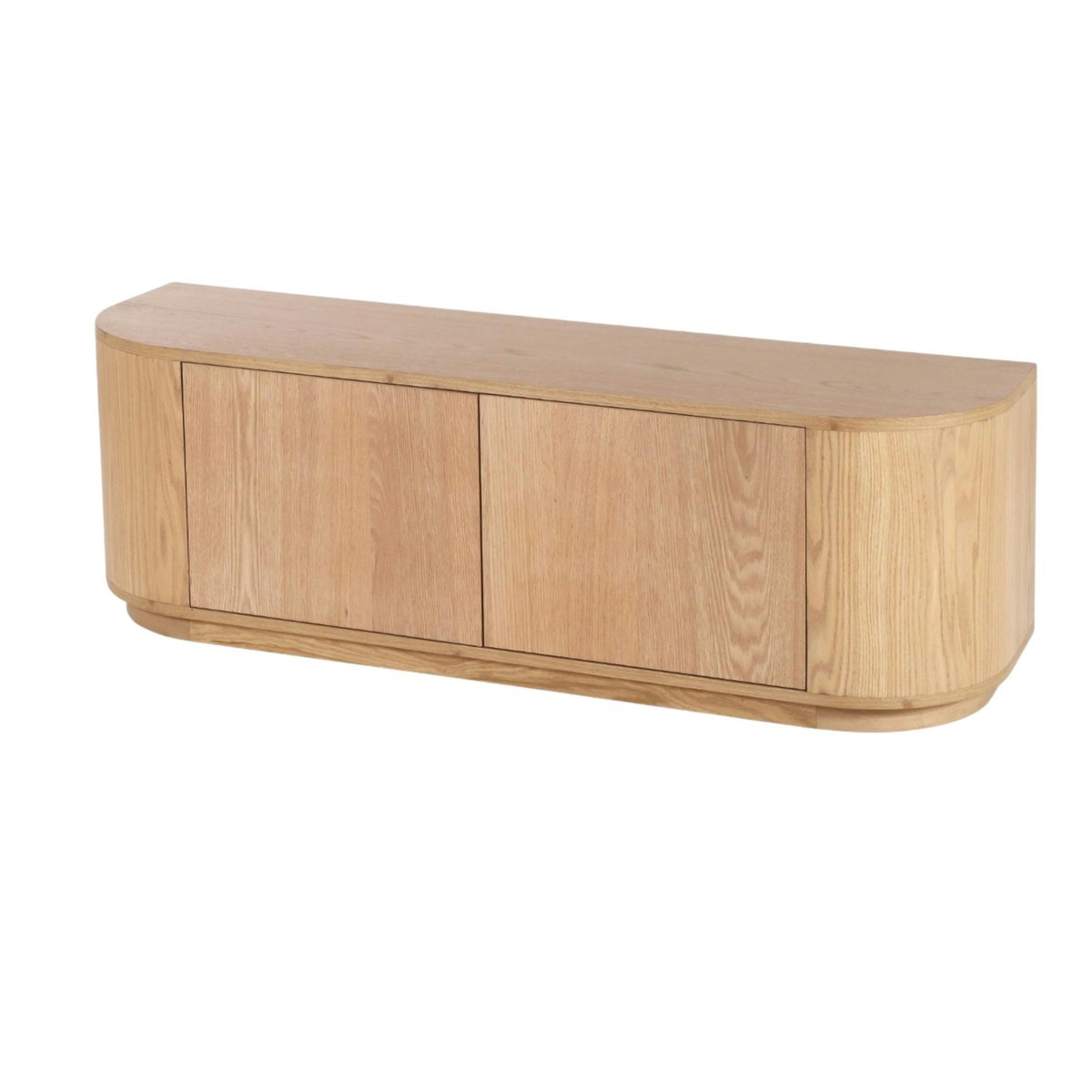 Meuble TV design en chêne, 2 portes LOREN bois clair, PIER IMPORT