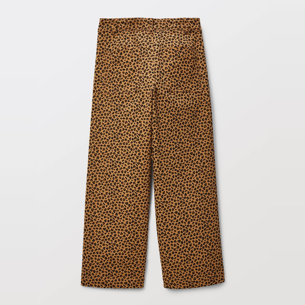 Pantalon léopard large en coton marmotte, MONOPRIX