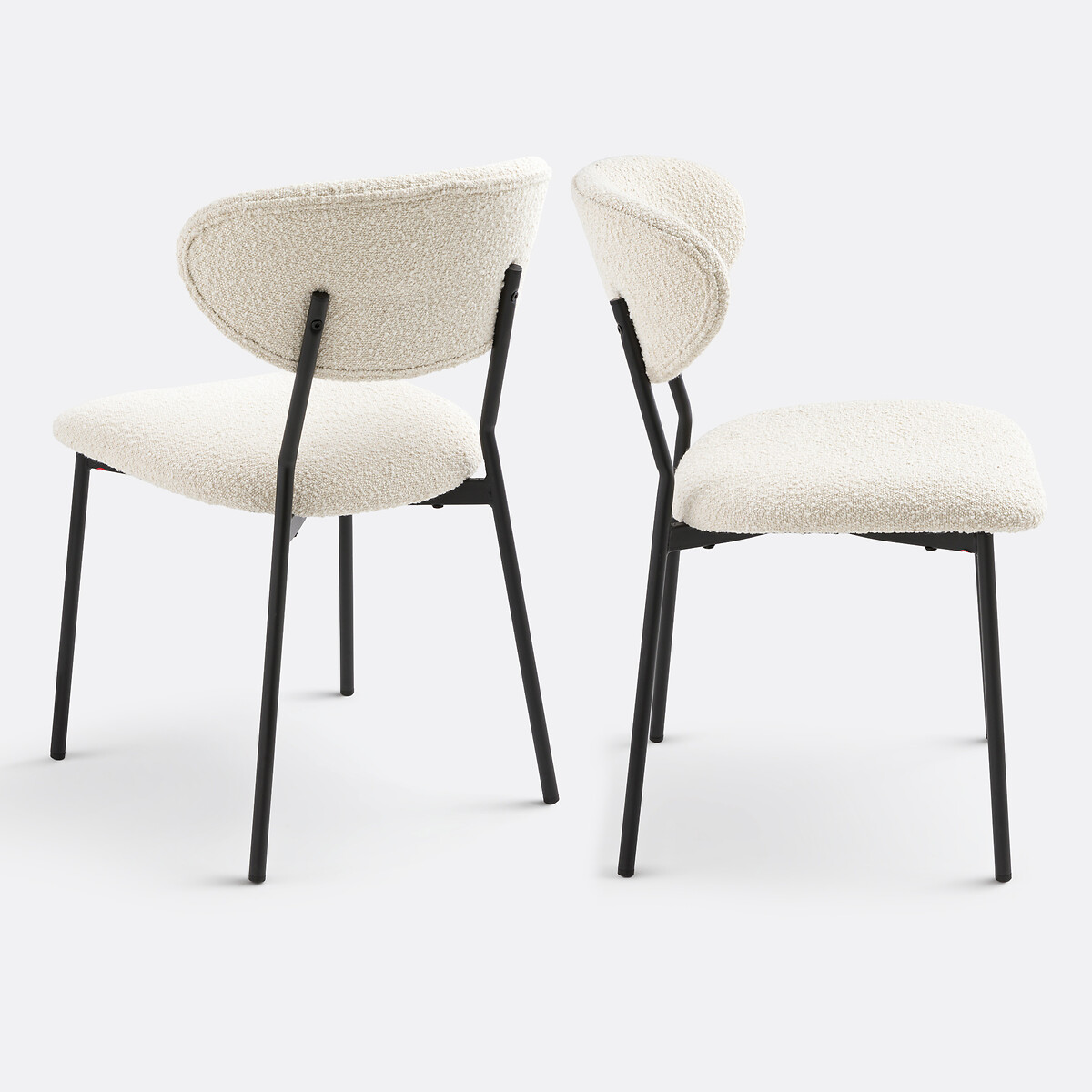 Lot de 2 chaises tissu bouclette, Galmo ecru, LA REDOUTE INTERIEURS