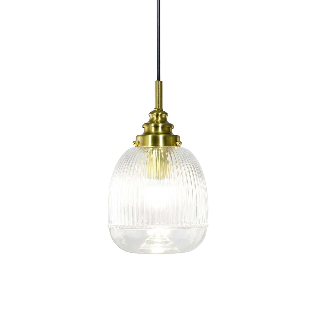 Suspension en verre et métal, ELICA transparent et doré, C-CREATION