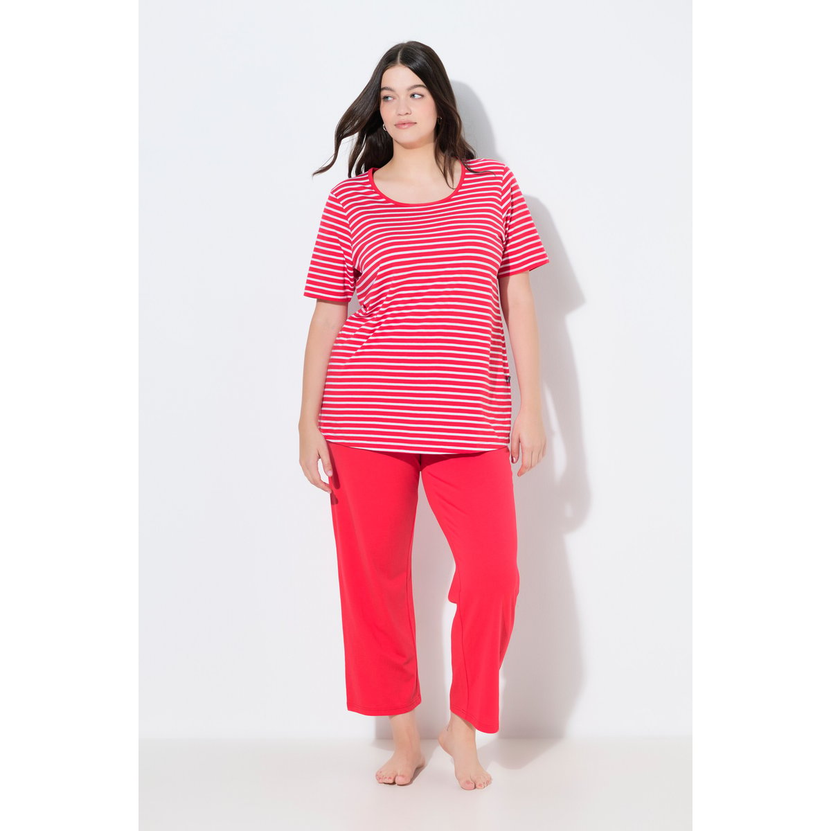 Pyjama 2 pièces en coton bio rouge fuschsia, ULLA POPKEN