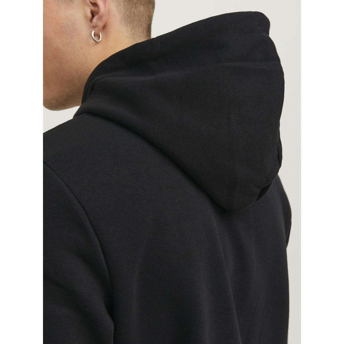 Sweat capuche fixe noir, JACK & JONES