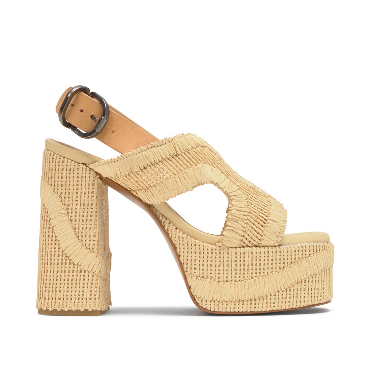 Sandales en raphia à talon haut FRANCINA ULTRA PLATFORM naturel, CASTANER