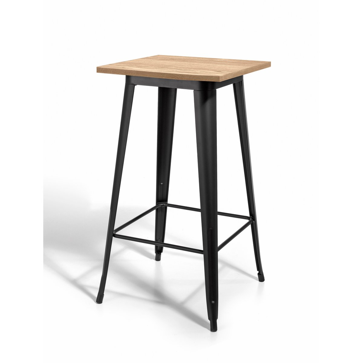 Table haute en métal et BOIS, MEET graphite-chêne, HISPANOHOGAR