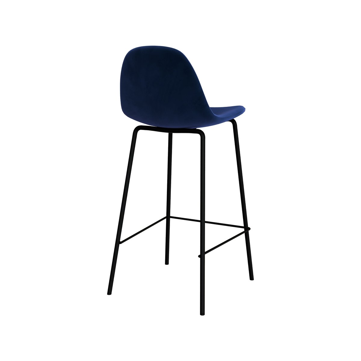 Lot de 2 chaises pour îlot central 65 cm en velours - HENRIK bleu foncé, MAISON PAVANE