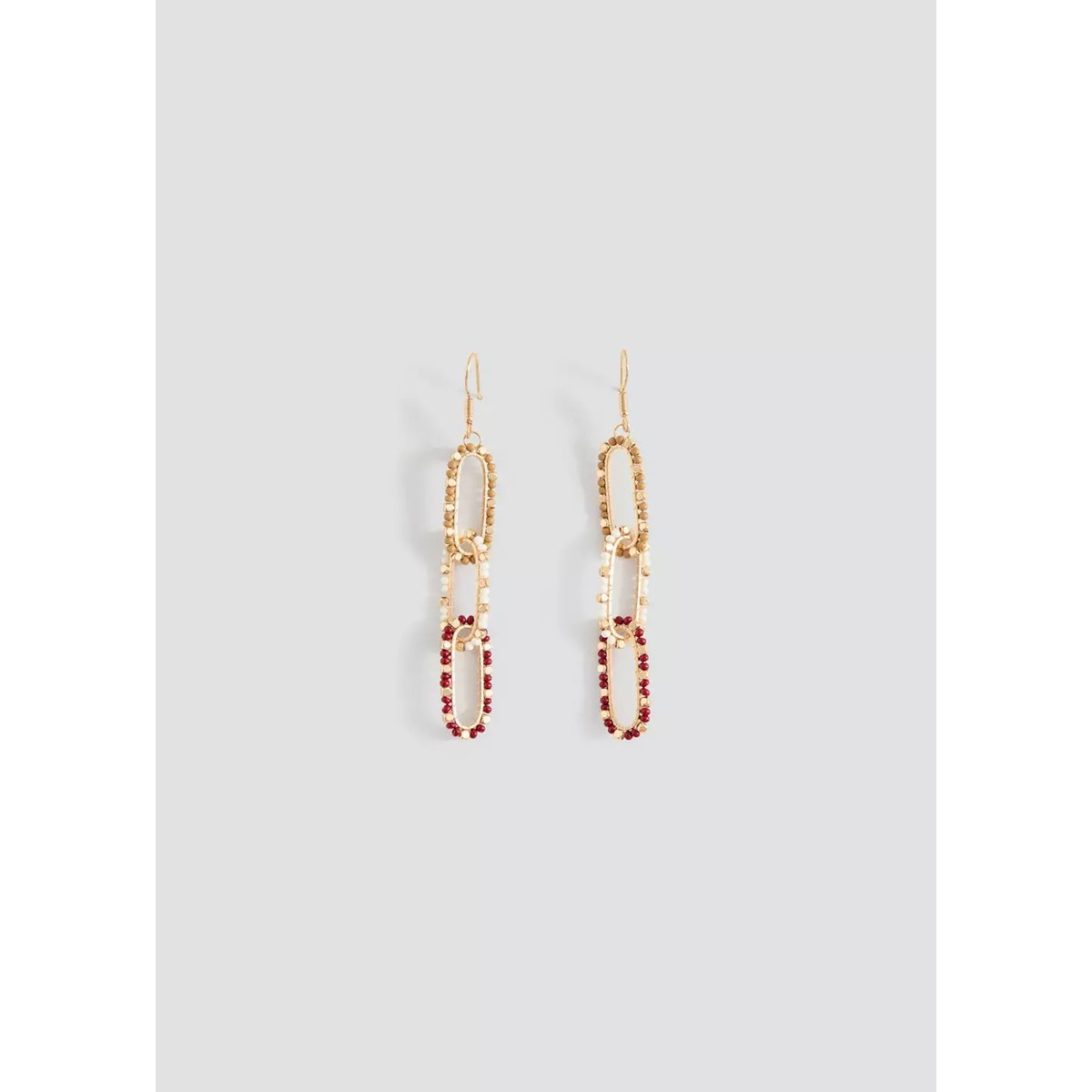Boucles d’oreilles à maillons détail perles or, MANGO TEEN