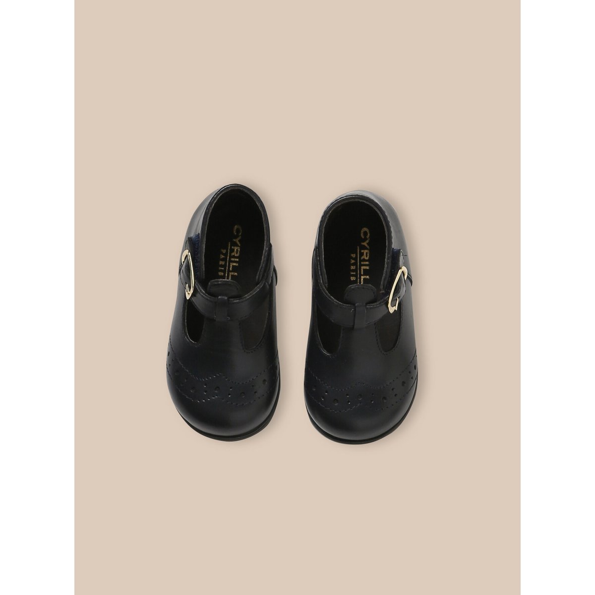 Salomés en cuir marine, CYRILLUS