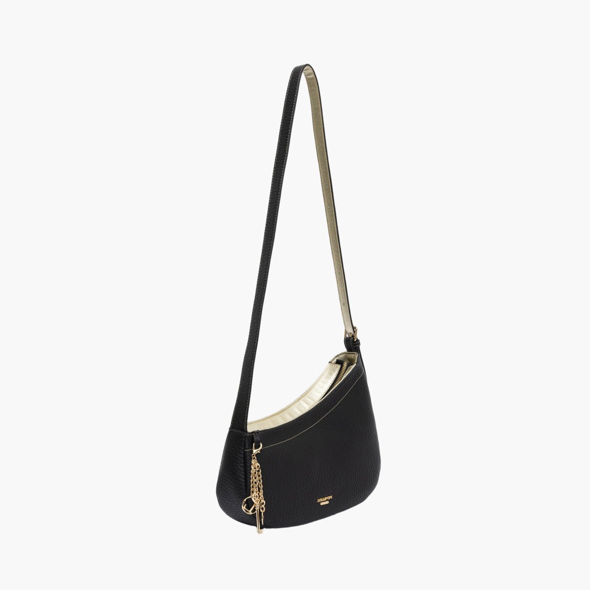 Sac porté épaule Todora M noir,doré, LOLLIPOPS