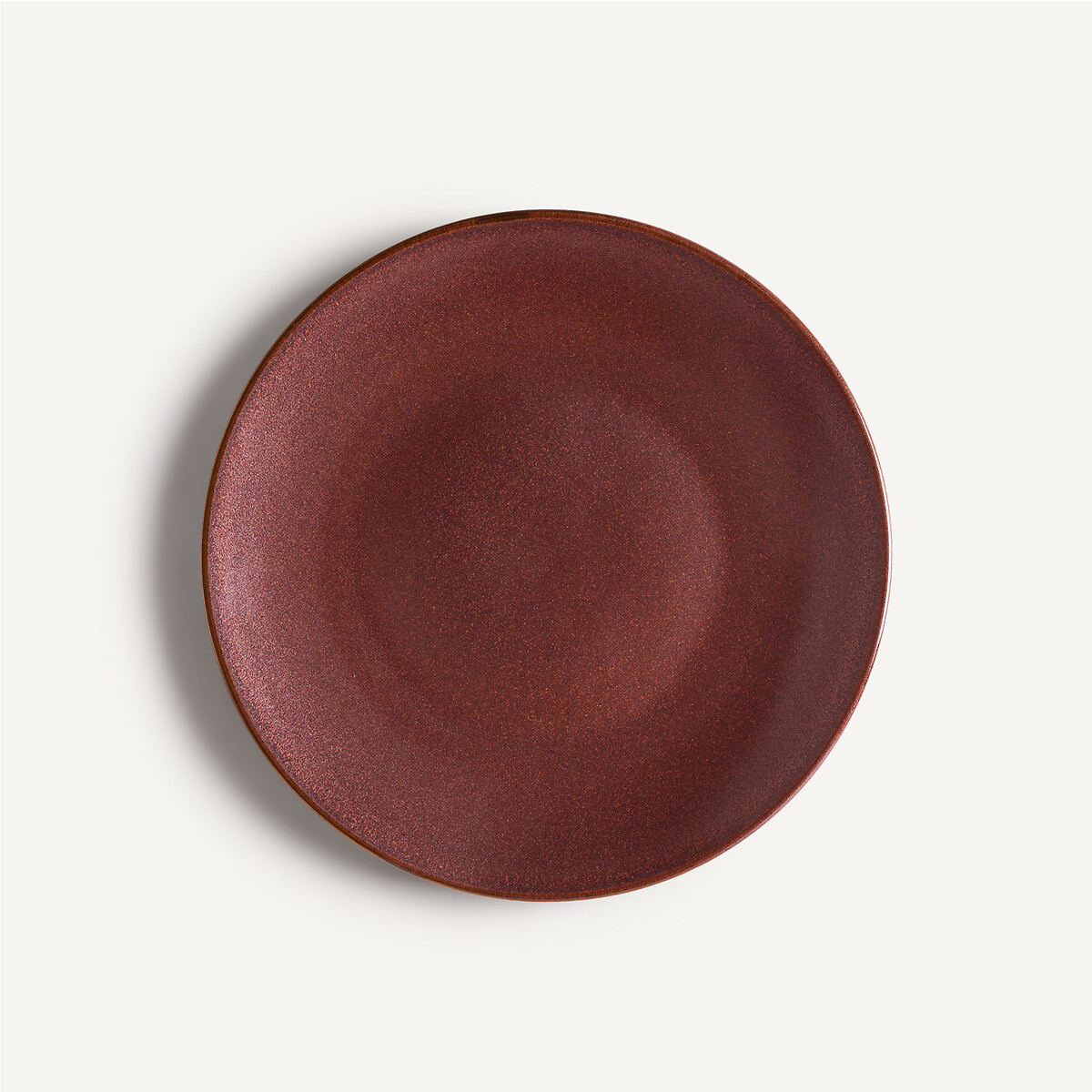 Lot 4 assiettes à dessert grès émaillé, Kanso rouge, AM.PM
