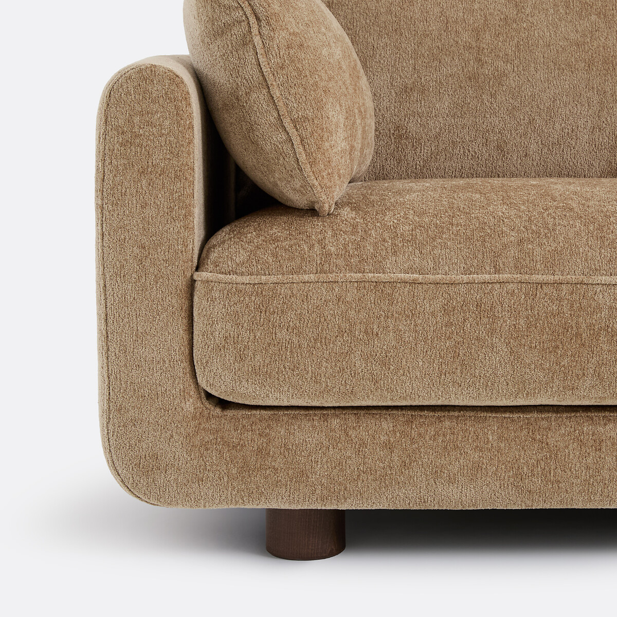 Canapé droit 2, 3, 4 ou 5 places, en chenille épaisse, EMILIO beige doré, LA REDOUTE INTERIEURS