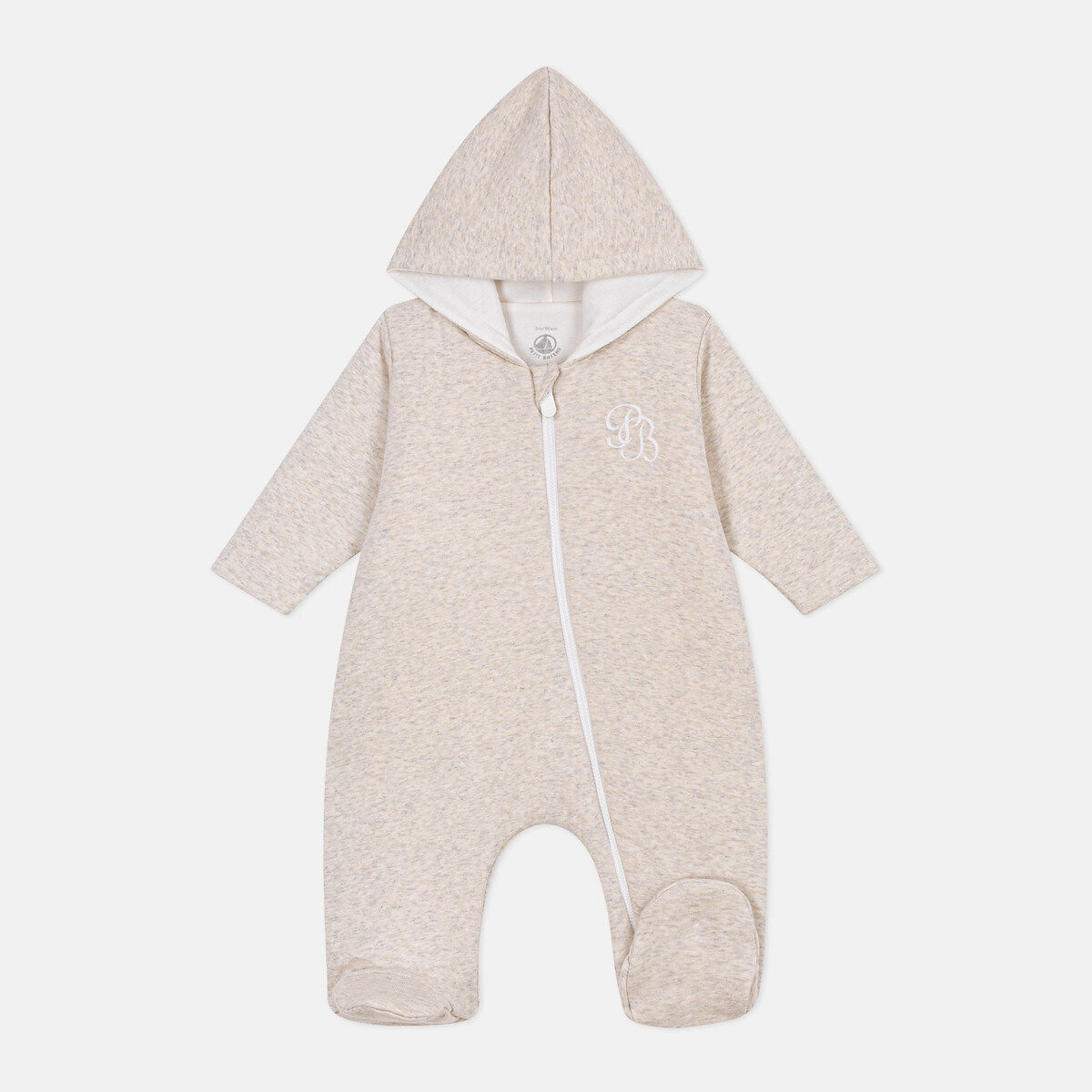 Combinaison ouatinée, à capuche et pieds beige, PETIT BATEAU