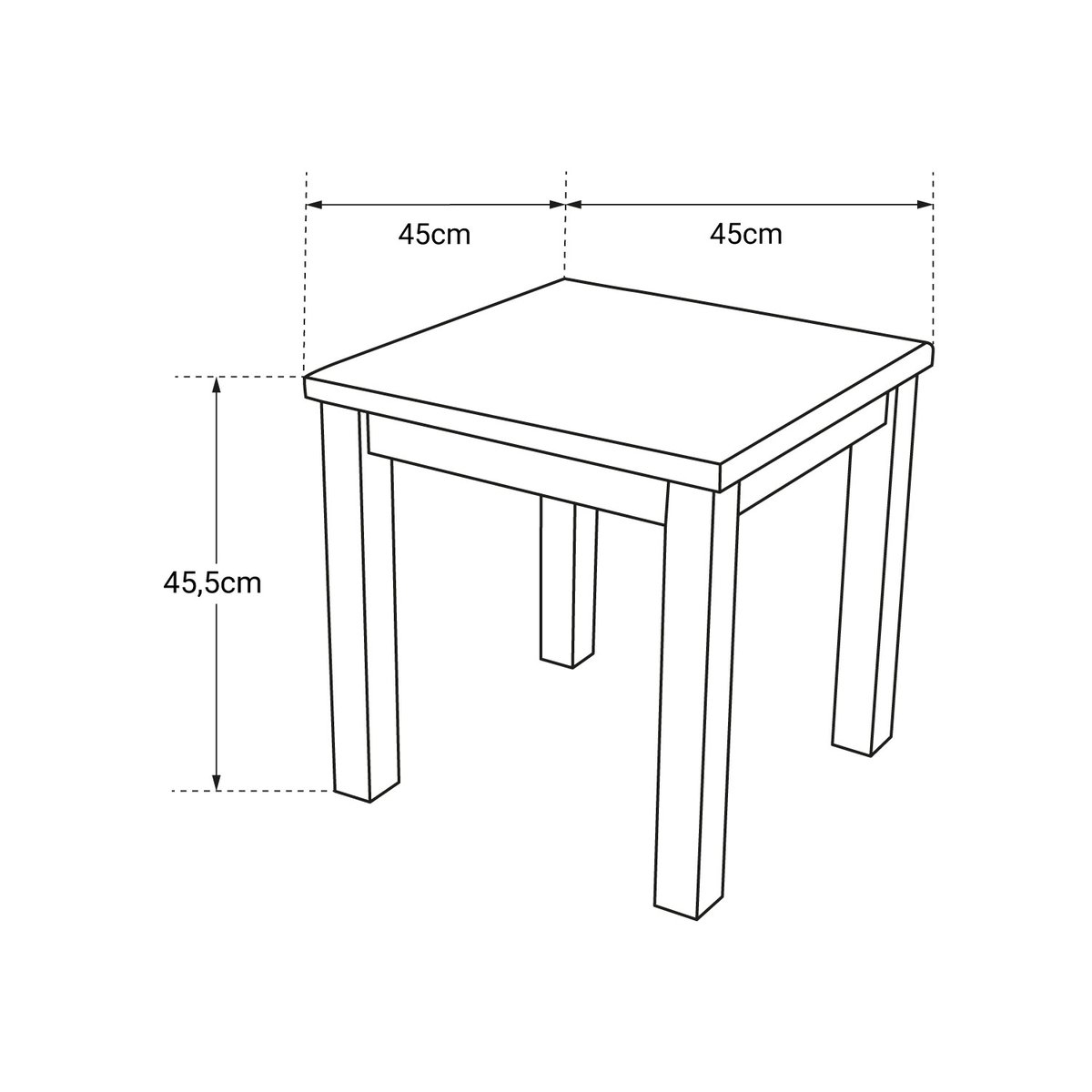 Table d'appoint en teck, carrée, JAVA naturel, HAPPY GARDEN