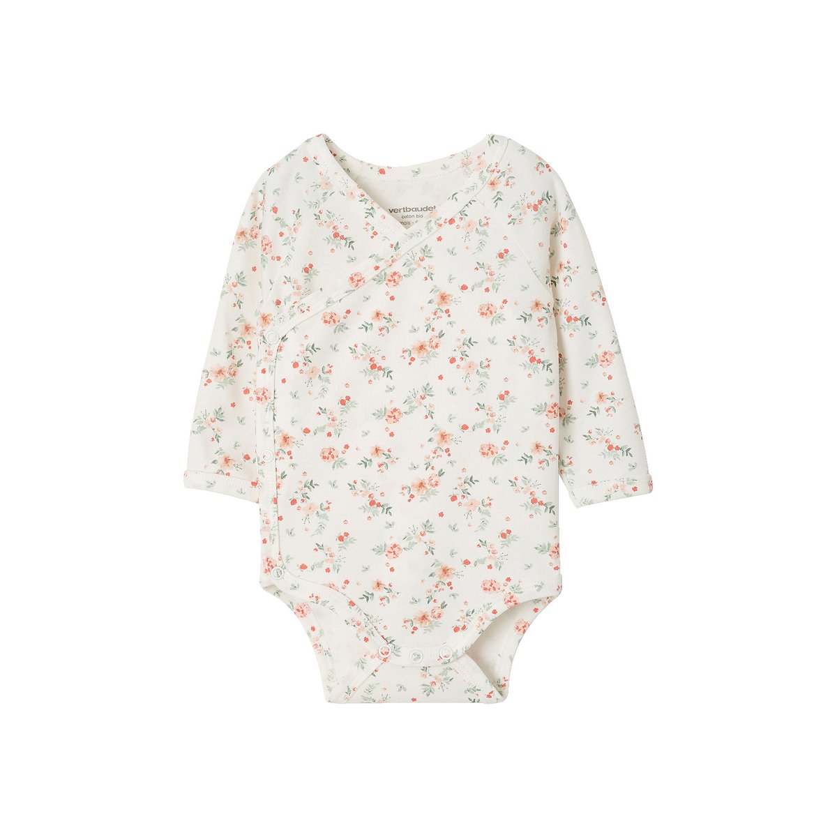 Lot de 2 bodies naissance manches longues rose pâle, VERTBAUDET