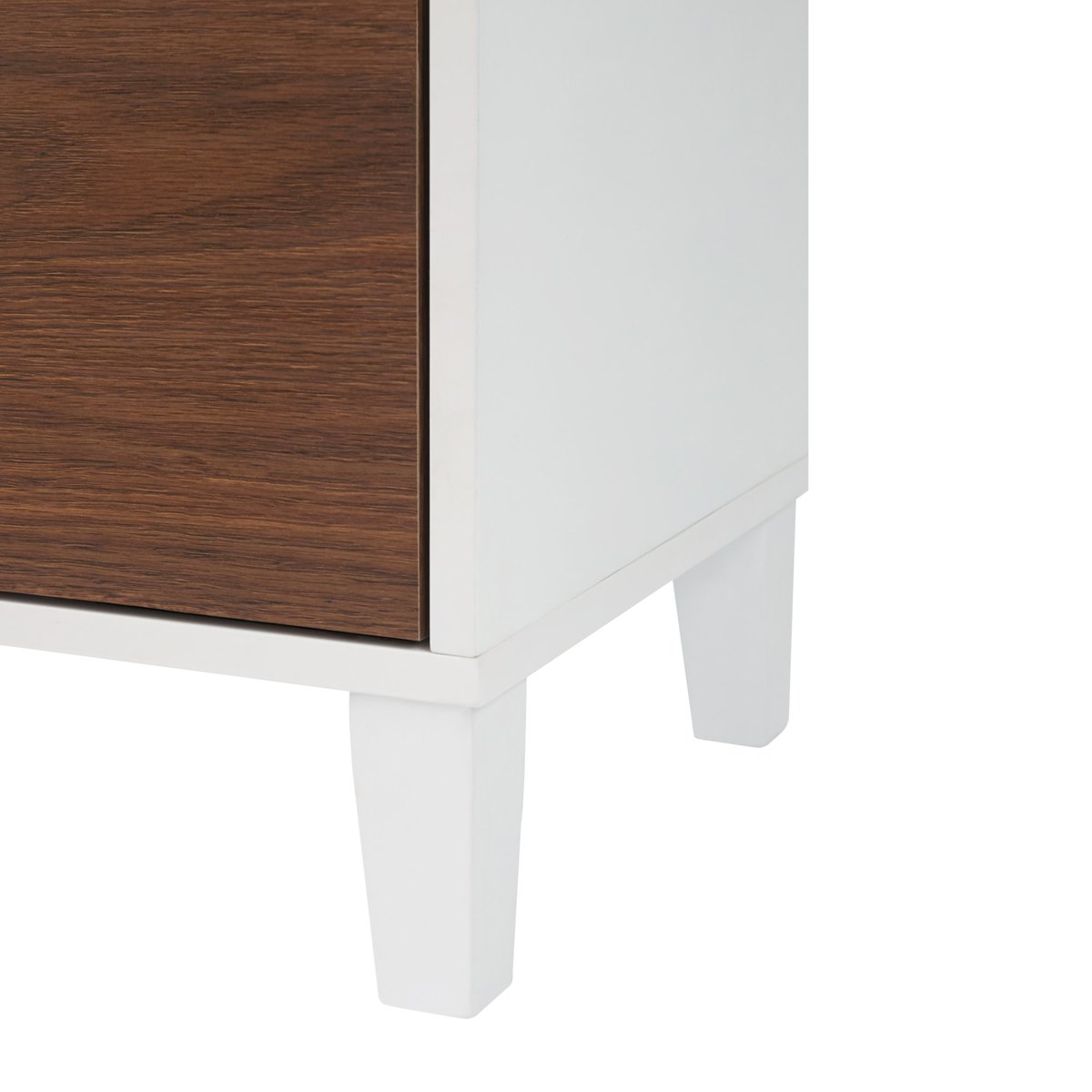 Armoire avec porte vitrée, tiroir, étagères, Blanc, TYLER couleur unique, TEAMSON HOME