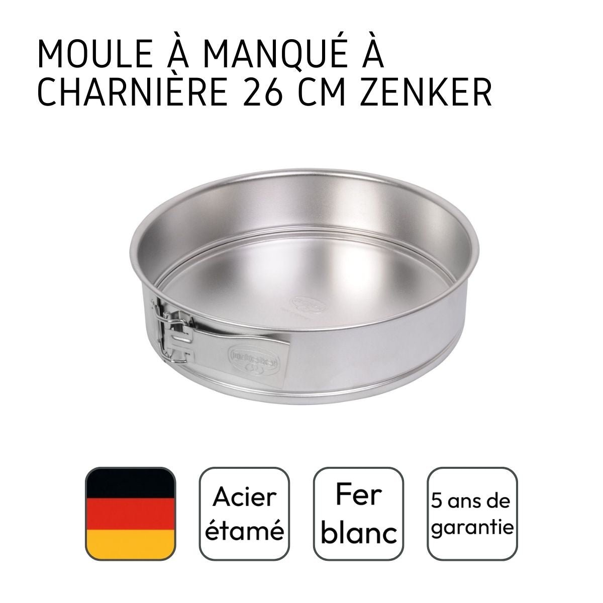 Lot de 2 moules à manqué 26/26 cm en fer CLASSICS gris, DR OETKER